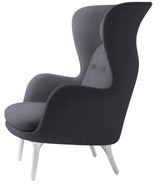 Ro Lænestol m. stel i aluminium fra Fritz Hansen - Christianshavn - 1150 Orange/Blue - Jacobsen Plus