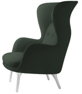 Ro Lænestol m. stel i aluminium fra Fritz Hansen - Christianshavn - 1160 Dark Green Uni - Jacobsen Plus