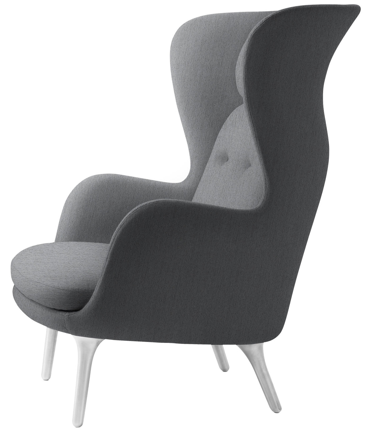 Ro Lænestol m. stel i aluminium fra Fritz Hansen - Christianshavn - 1171 Light Grey - Jacobsen Plus