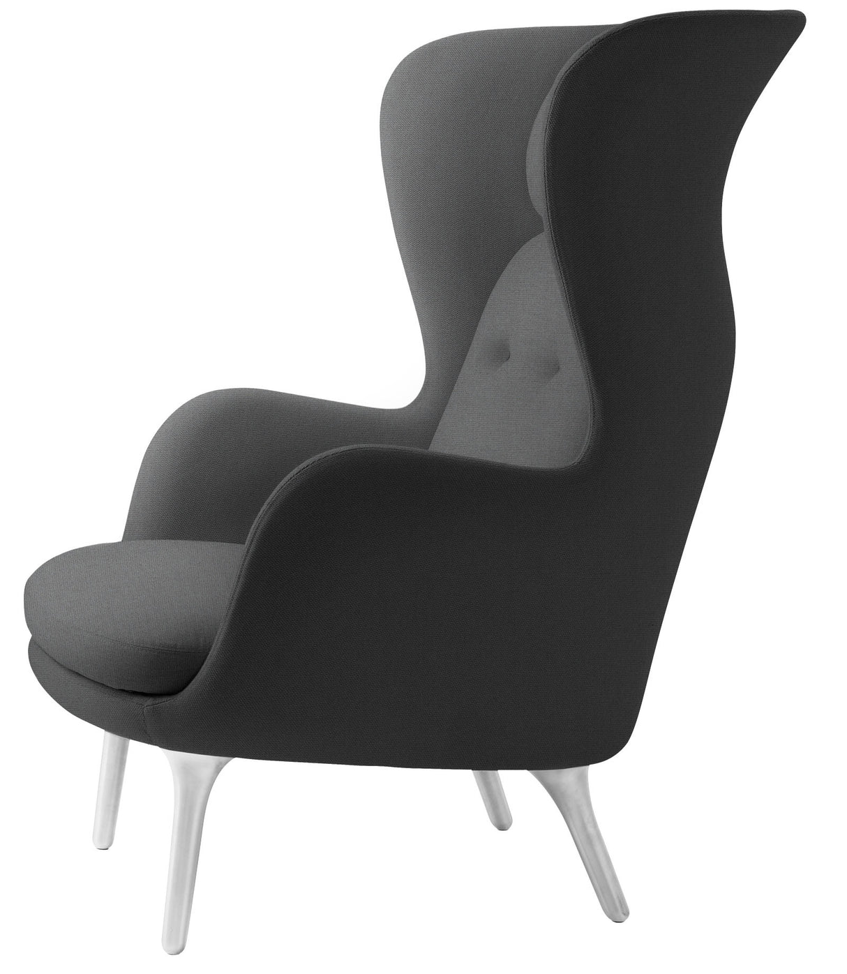 Ro Lænestol m. stel i aluminium fra Fritz Hansen - Christianshavn - 1172 Grey Uni - Jacobsen Plus