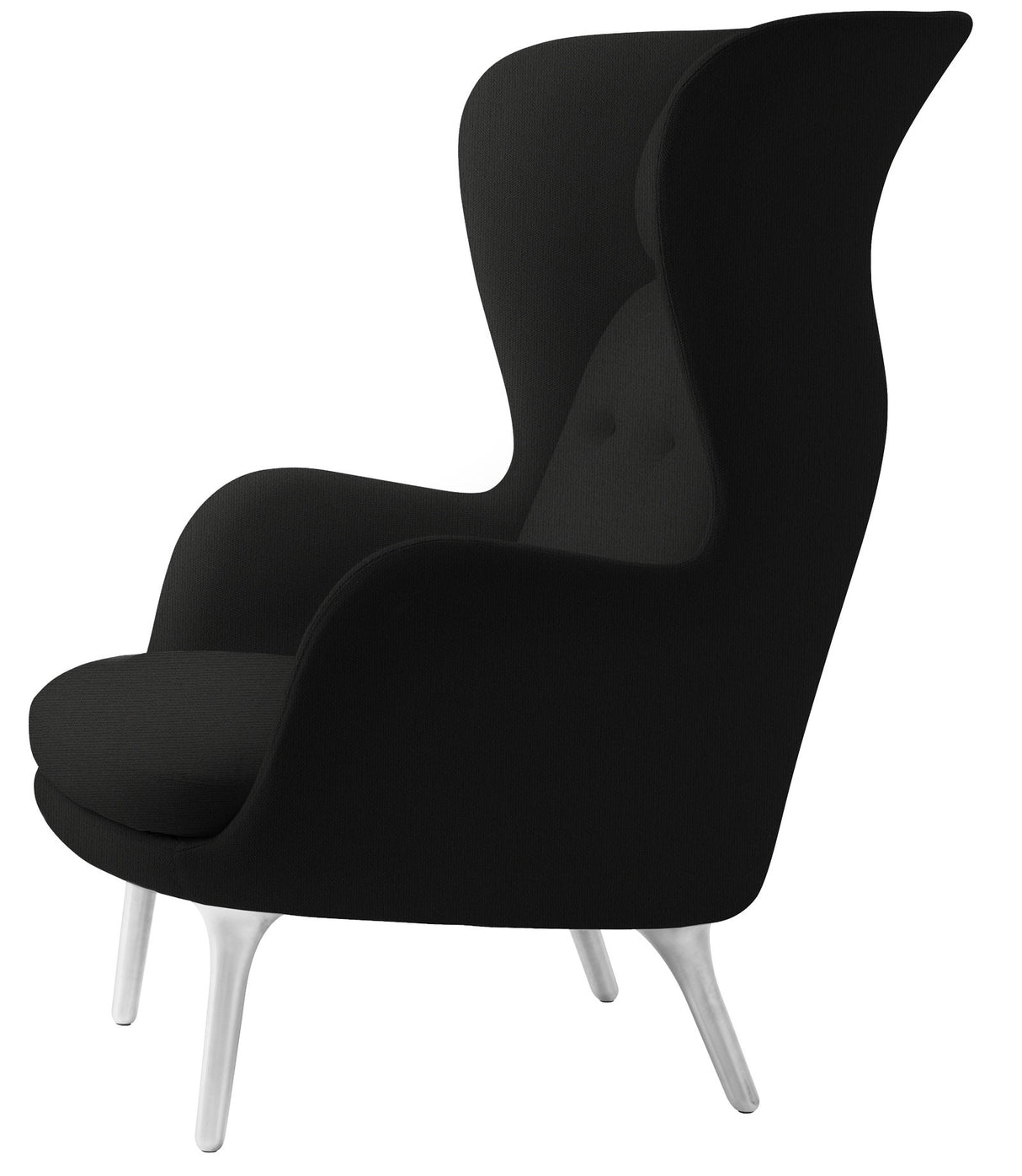 Ro Lænestol m. stel i aluminium fra Fritz Hansen - Christianshavn - 1175 Black Uni - Jacobsen Plus