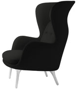 Ro Lænestol m. stel i aluminium fra Fritz Hansen - Christianshavn - 1175 Black Uni - Jacobsen Plus