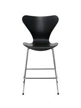 3187 Lav Barstol af Arne Jacobsen - Uden polstring / Farvet ask / Sort - Jacobsen Plus