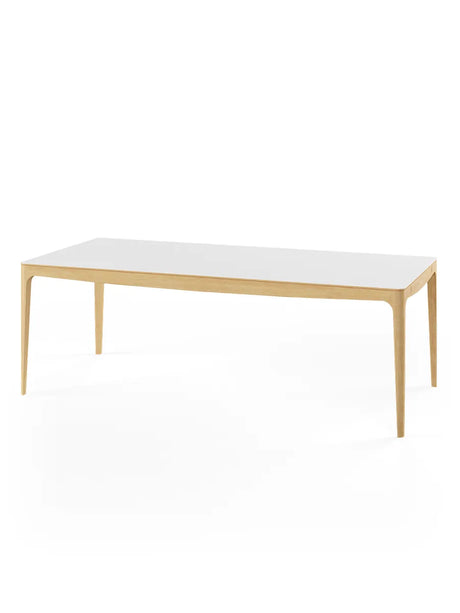 GM 3700 RO Spisebord, hvid fra Naver Collection - 240 x 100 cm / Ask olie / Inkl. 2 tillægsplader - Jacobsen Plus