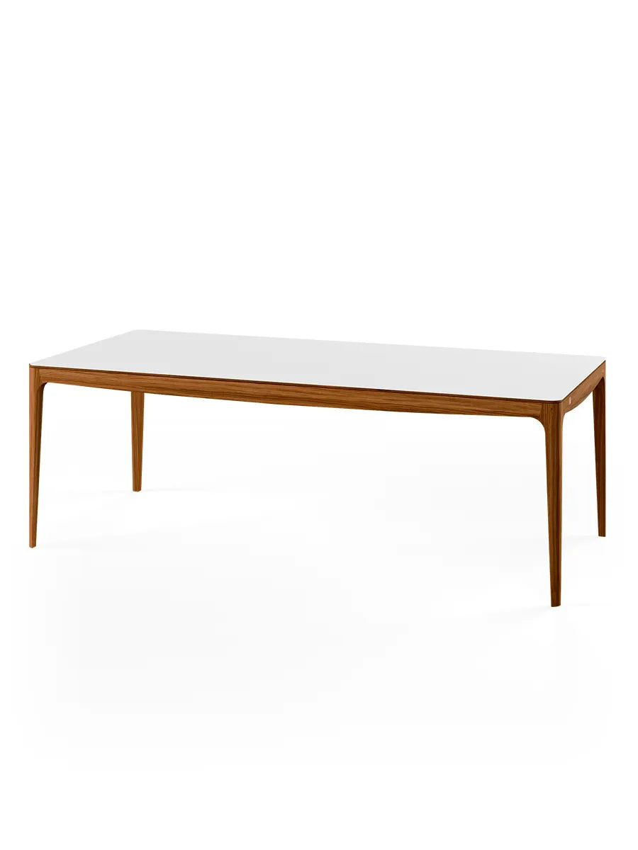 GM 3700 RO Spisebord, hvid fra Naver Collection - 240 x 100 cm / Valnød / Inkl. 2 tillægsplader - Jacobsen Plus