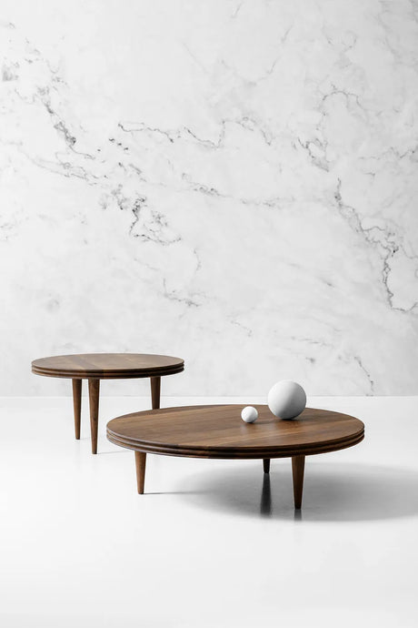 Groove Coffee Table Ø110 fra DK3 - Ø110 x H30 cm / Eg / Sæbe - Jacobsen Plus