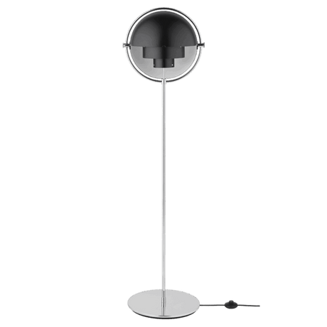 Multi-Lite Gulvlampe fra GUBI - Sort skærm - krom stel - Jacobsen Plus