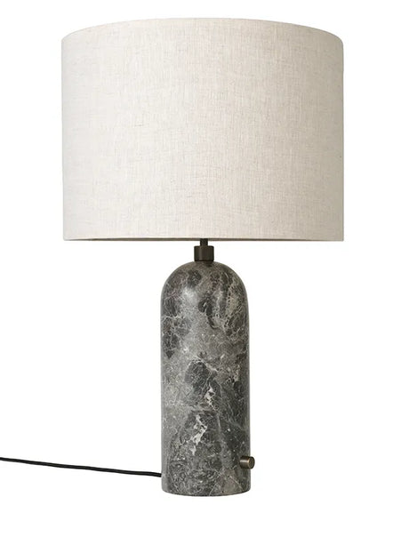 Gravity Bordlampe, large fra GUBI - Canvas skærm / Grå marmor - Jacobsen Plus