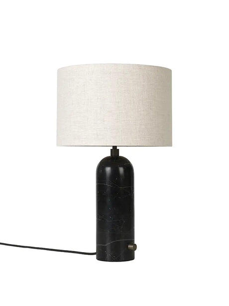 Gravity Bordlampe, small fra GUBI - Canvas skærm / Sort marmor - Jacobsen Plus