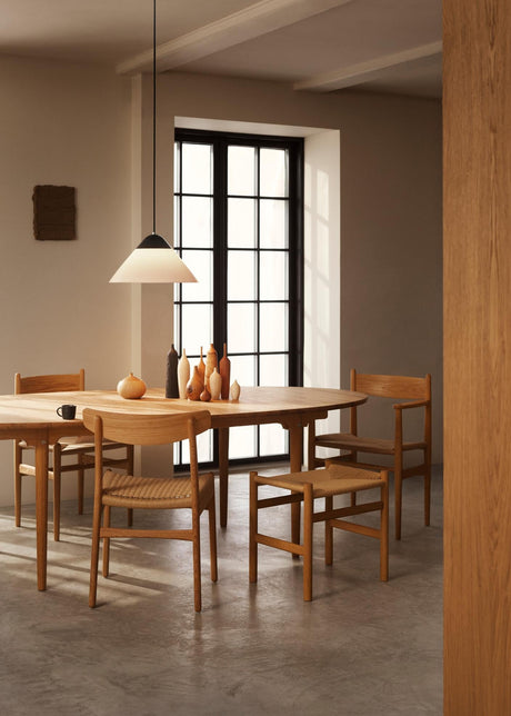 CH338 Spisebord fra Carl Hansen & Søn - Bøg sæbe - udtræk til 2 plader - Jacobsen Plus