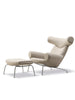 Ox Chair inkl. skammel i Vidar 222 med keder i Omni 112 læder af Hans J. Wegner
