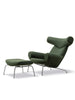 Ox Chair inkl. skammel i Vidar 972 med keder i Trace 8146 læder af Hans J. Wegner