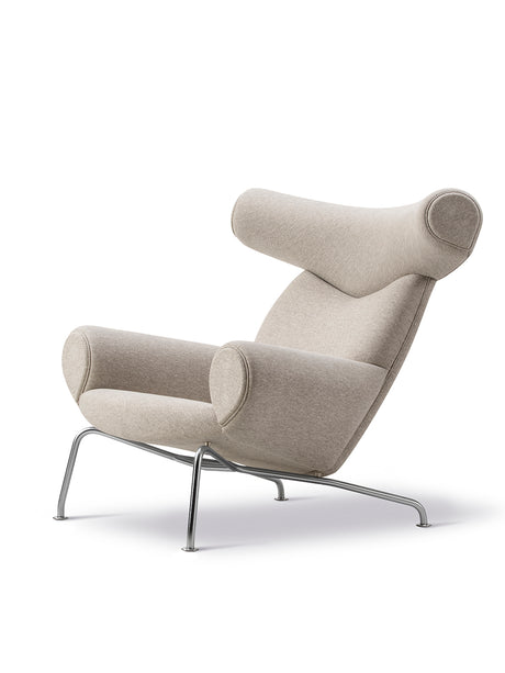 Ox Chair af Hans J. Wegner - Clay 12 tekstil - Børstet rustfrit stål stel - Jacobsen Plus