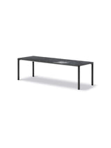 Piloti Bord, sort marquina fra Fredericia Furniture - 6615: 120 x 39 x H35 cm / Sort pulverlakeret aluminium - Jacobsen Plus