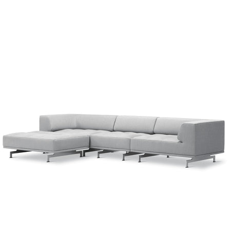 Delphi 450A, 3-personers sofa med skammel fra Fredericia Furniture - Keiga 0132 / børstet aluminium - Jacobsen Plus