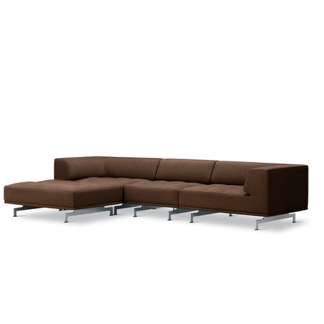 Delphi 450A, 3-personers sofa med skammel fra Fredericia Furniture - Keiga 0382 / børstet aluminium - Jacobsen Plus