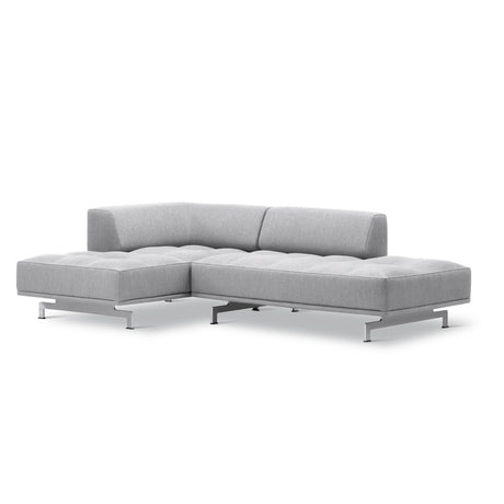 Delphi 450E, 2-personers open end og chaiselong fra Fredericia Furniture - Keiga 0132 / børstet aluminium - Jacobsen Plus