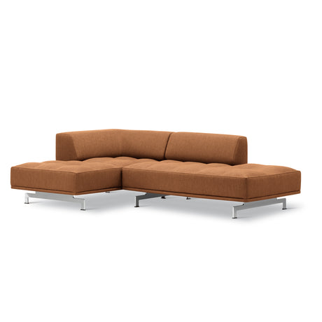 Delphi 450E, 2-personers open end og chaiselong fra Fredericia Furniture - Keiga 0362 / børstet aluminium - Jacobsen Plus