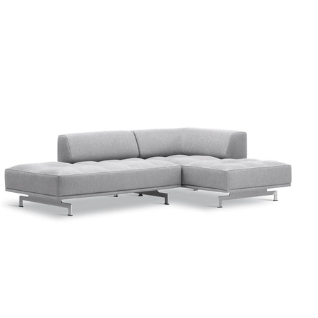 Delphi 450F, 2-personers open end og chaiselong fra Fredericia Furniture - Keiga 0132 / børstet aluminium - Jacobsen Plus