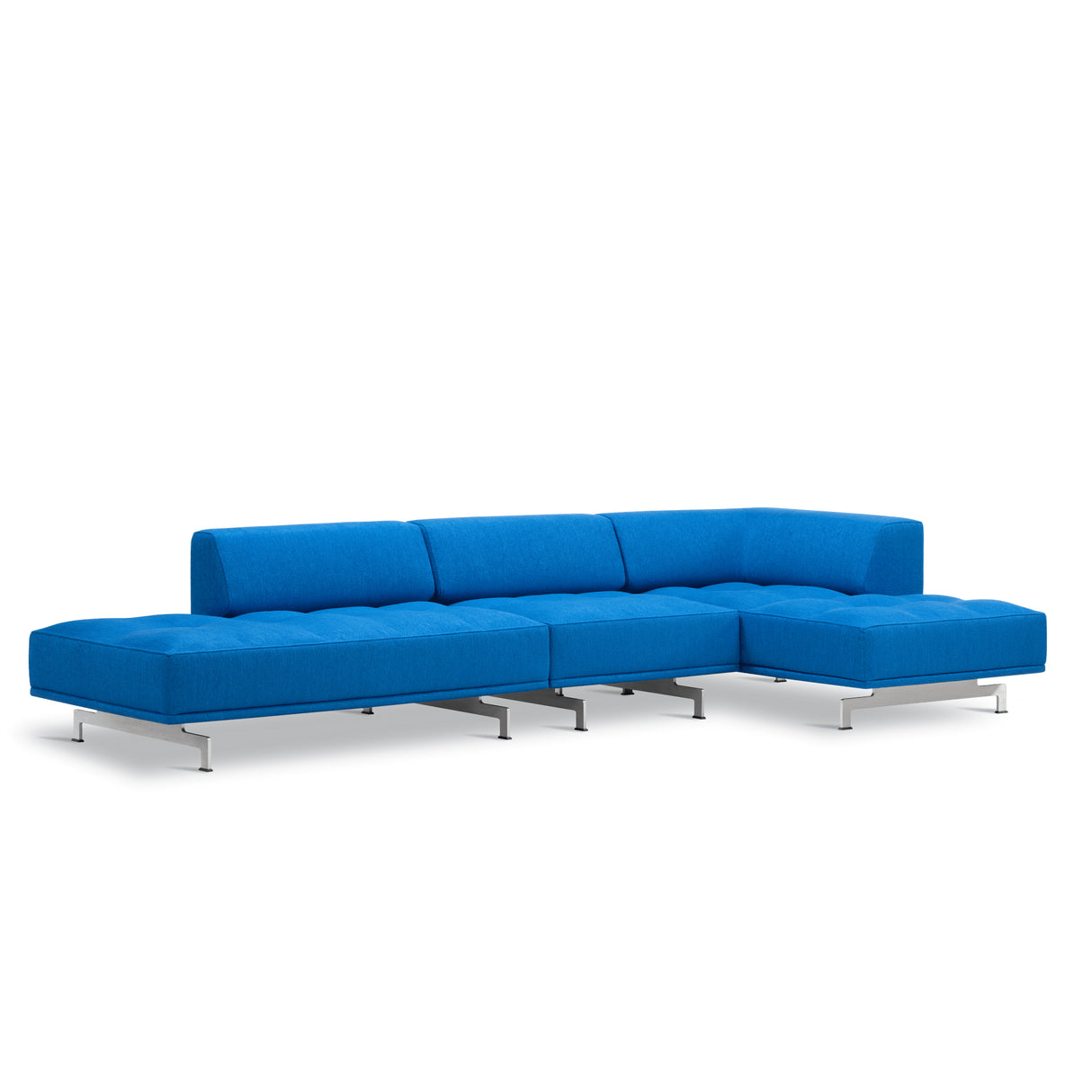 Delphi 450H, 3-personers open end og chaiselong fra Fredericia Furniture - Keiga 0762 / børstet aluminium - Jacobsen Plus