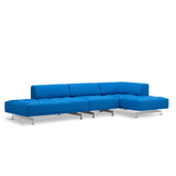 Delphi 450H, 3-personers open end og chaiselong fra Fredericia Furniture - Keiga 0762 / børstet aluminium - Jacobsen Plus