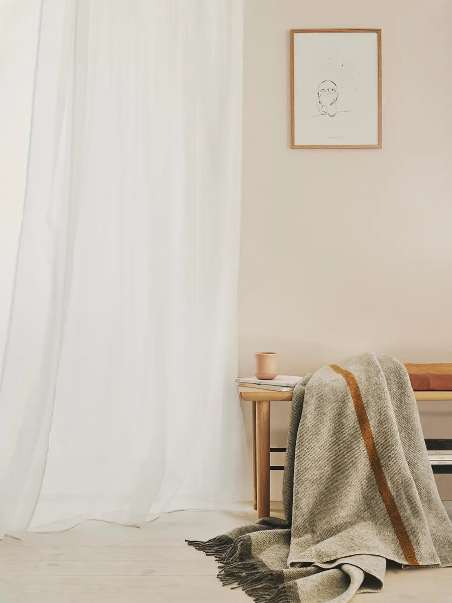 Alrø Plaid, grey shades fra Silkeborg Uldspinderi