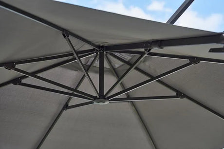 Hyde Luxe Parasol 3x3 m. med tilt inkl. fod fra Cane-line - Anthracite - Jacobsen Plus