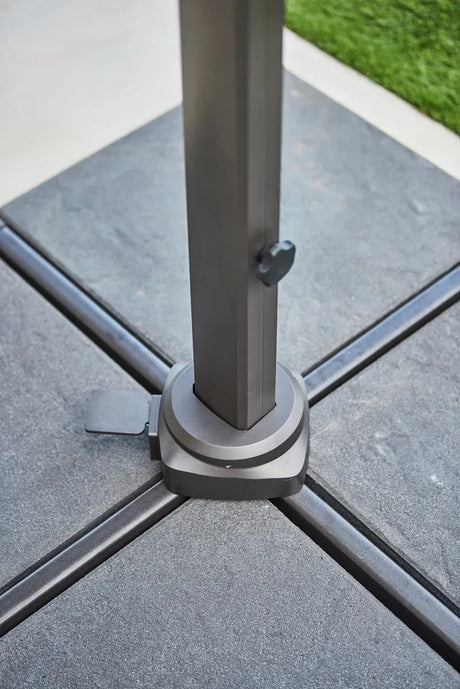 Hyde Luxe Parasol, 3x4 m inkl. fod fra Cane-line - Anthracite - Jacobsen Plus
