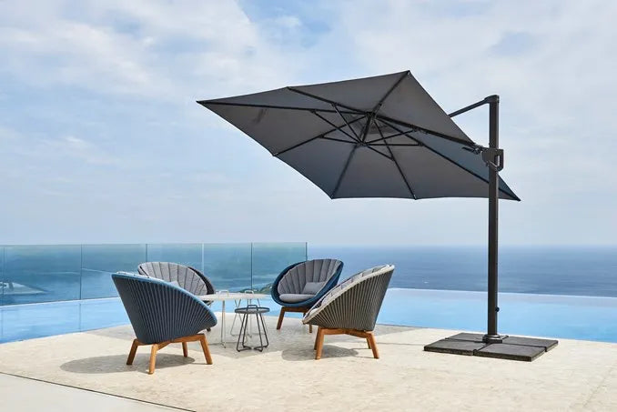 Hyde Luxe Parasol 3x3 m. med tilt inkl. fod fra Cane-line - 9 - Jacobsen Plus