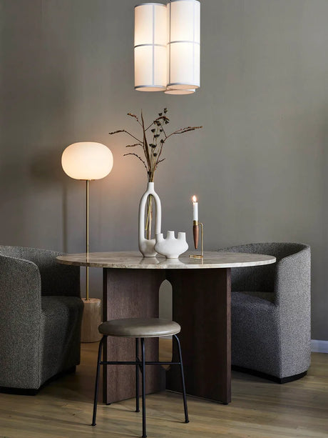 Androgyne Dining Table Ø120 dark stained oak, sand sten fra Audo Copenhagen - 2 - Jacobsen Plus