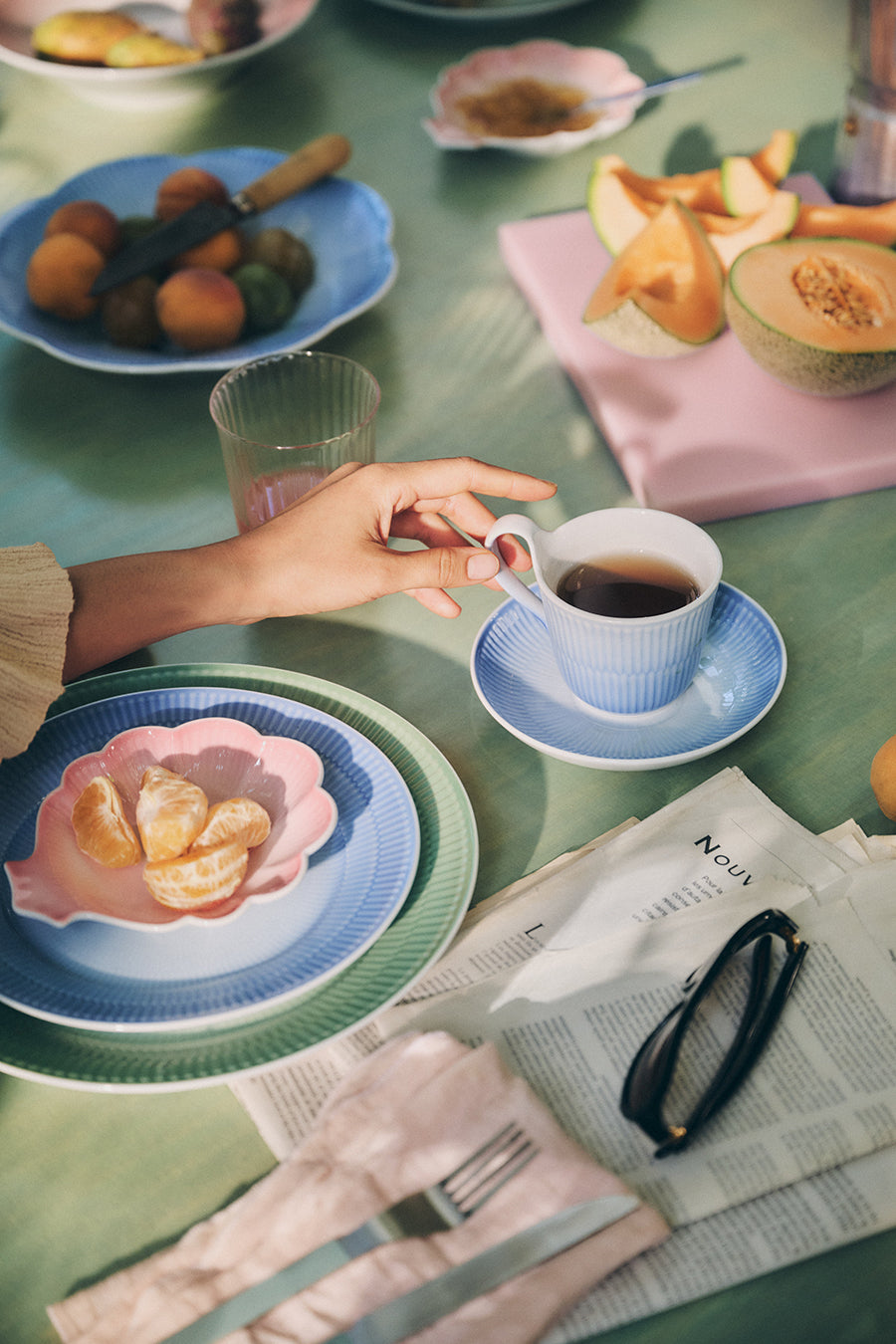 Royal Copenhagen Iris, Tallerken 27 cm, Grøn