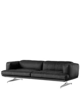 Inland AV23 Sofa fra &Tradition - Noble Black læder - poleret stel - Jacobsen Plus