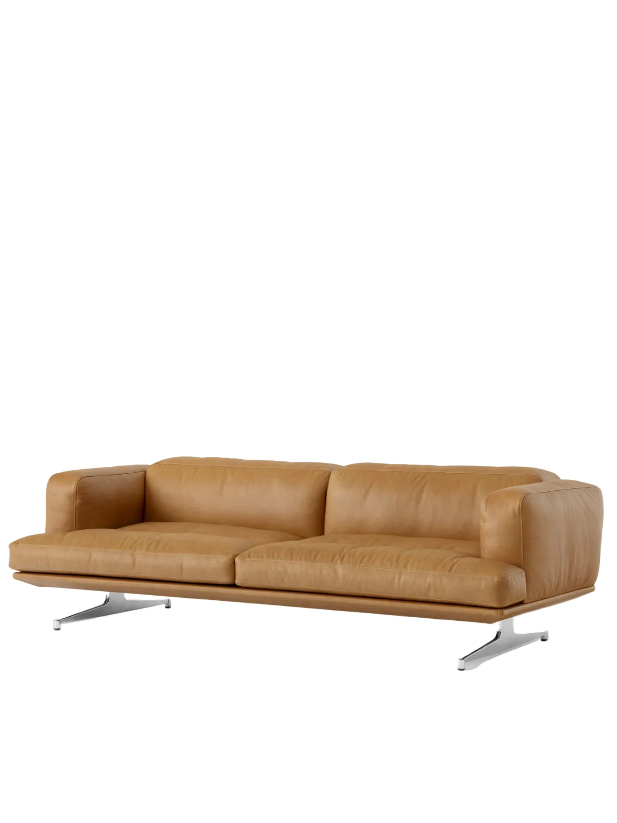 Inland AV23 Sofa fra &Tradition - Noble Cognac Læder - poleret stel - Jacobsen Plus
