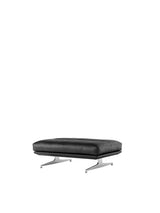 Inland AV32 Pouf fra &Tradition - Noble Black læder - poleret stel - Jacobsen Plus