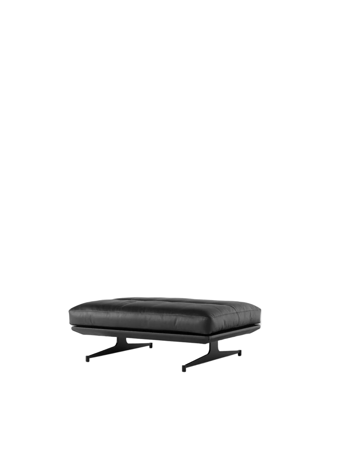 Inland AV32 Pouf fra &Tradition - Noble Black læder - sort stel - Jacobsen Plus