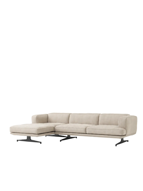 &Tradition - Inland AV42 sofa med chaiselong - Venstrevendt - Acca 0231 - sort stel - Jacobsen Plus