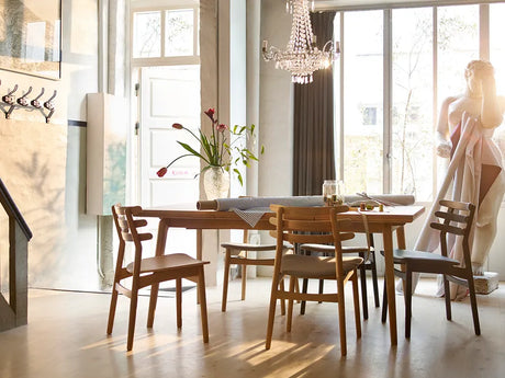 C65 Åstrup spisebord med udtræk, lakeret eg fra FDB Møbler - 90 x 170- 270 cm - Jacobsen Plus