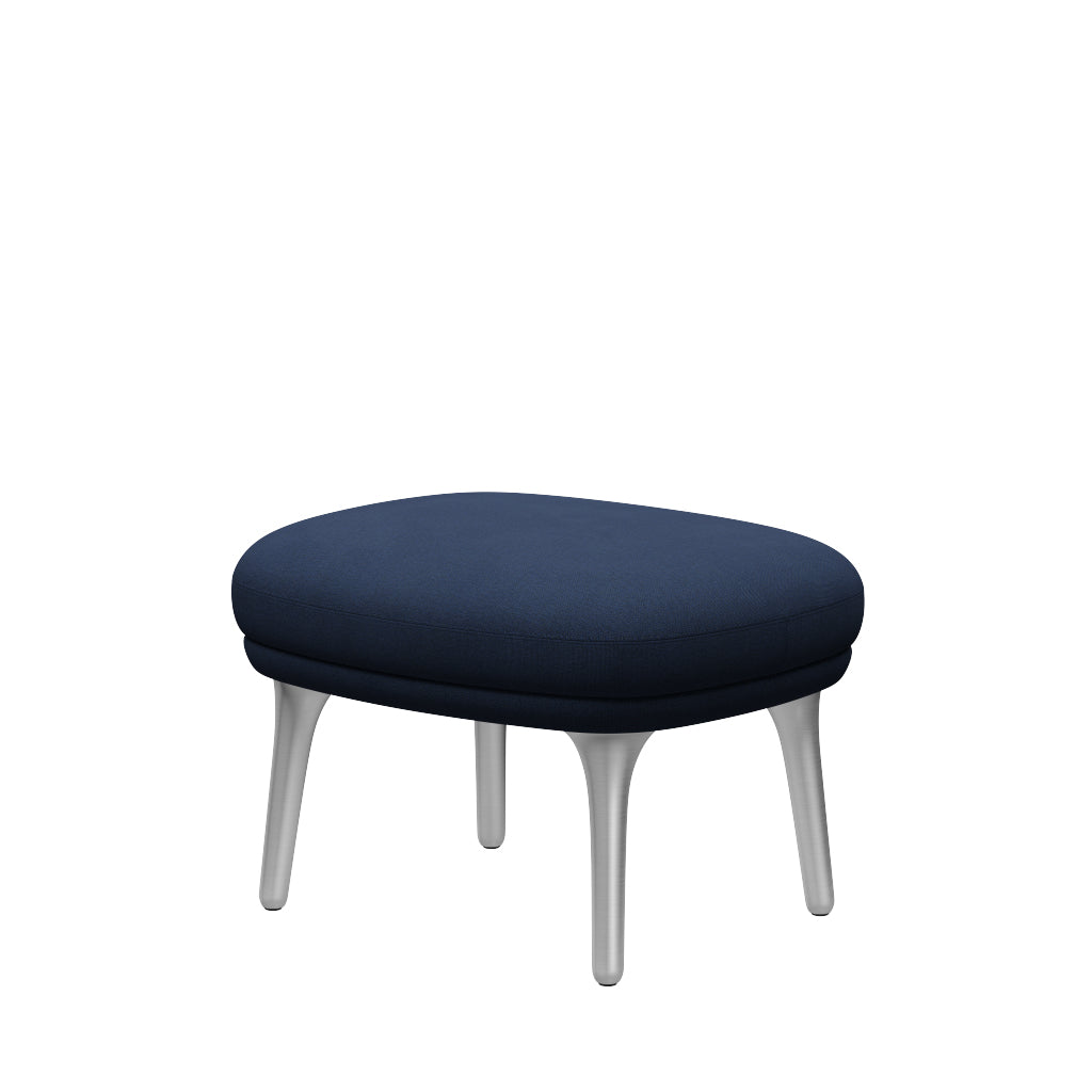 Ro Skammel m. stel i aluminium fra Fritz Hansen - Christianshavn - 1155 Dark Blue - Jacobsen Plus