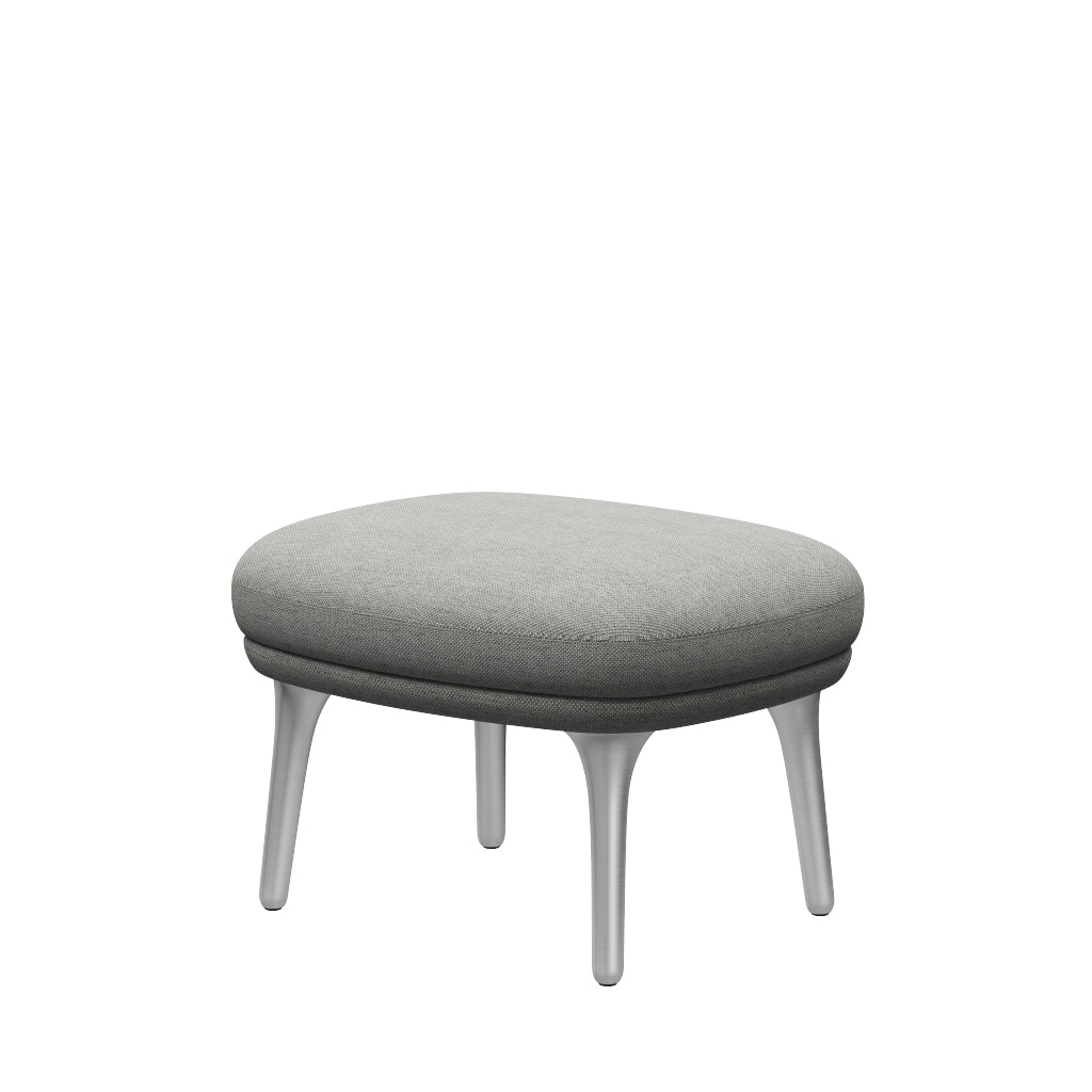 Ro Skammel m. stel i aluminium fra Fritz Hansen - Hallingdal - 110 White/Grey - Jacobsen Plus