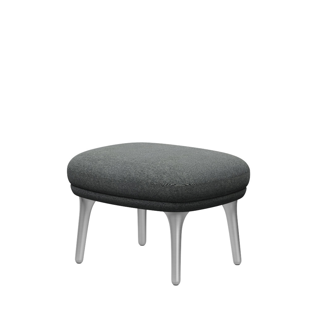 Ro Skammel m. stel i aluminium fra Fritz Hansen - Hallingdal - 126 White/Brown - Jacobsen Plus