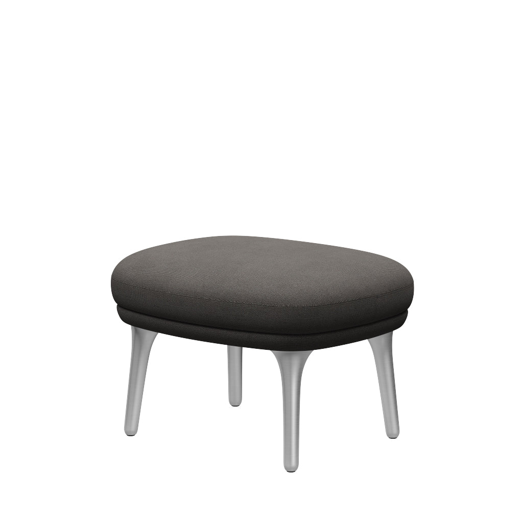 Ro Skammel m. stel i aluminium fra Fritz Hansen - Hallingdal - 143 Grey/Dark - Jacobsen Plus
