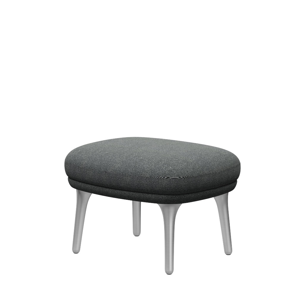 Ro Skammel m. stel i aluminium fra Fritz Hansen - Hallingdal - 166 White Black - Jacobsen Plus