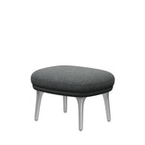Ro Skammel m. stel i aluminium fra Fritz Hansen - Hallingdal - 166 White Black - Jacobsen Plus