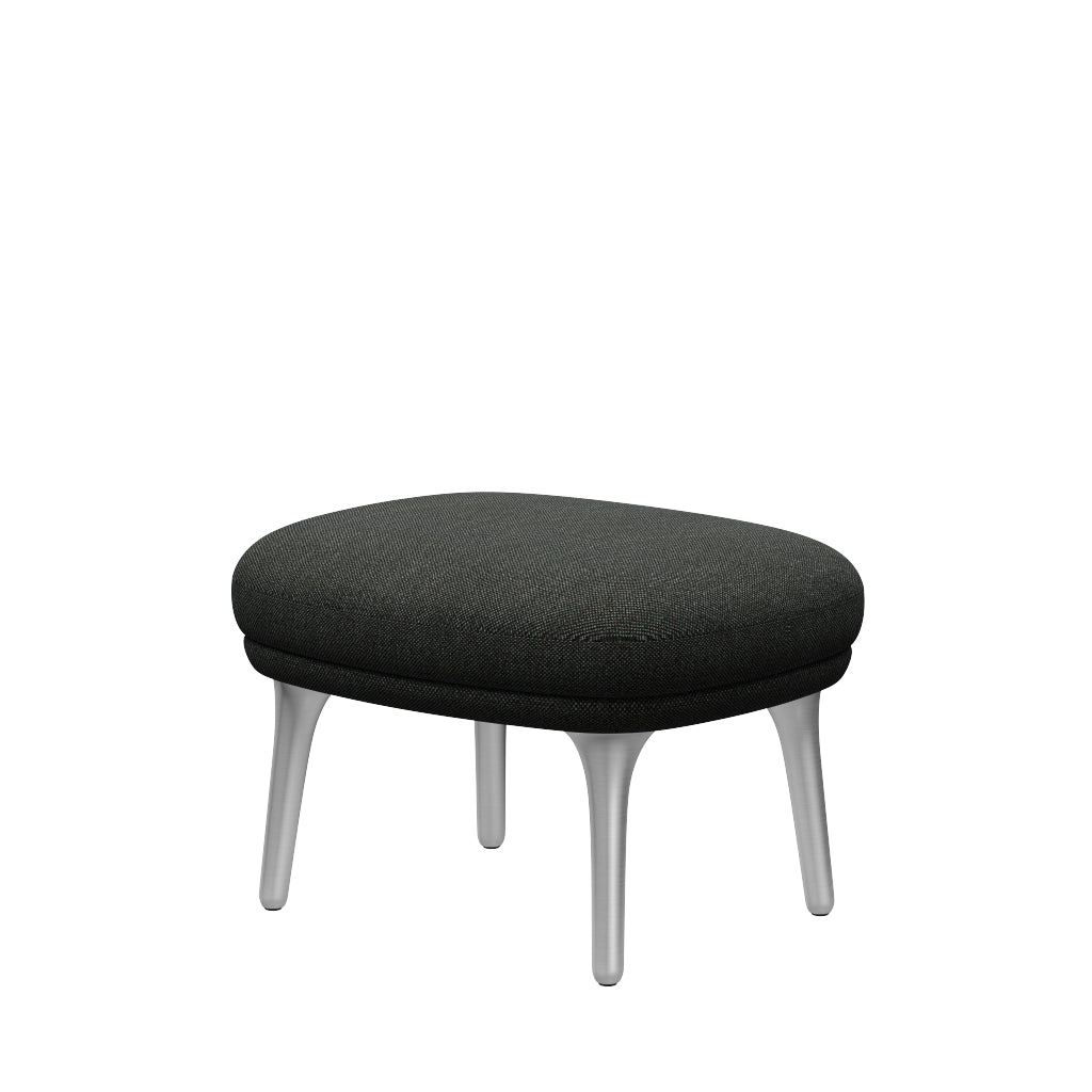 Ro Skammel m. stel i aluminium fra Fritz Hansen - Hallingdal - 368 Black/Grey - Jacobsen Plus