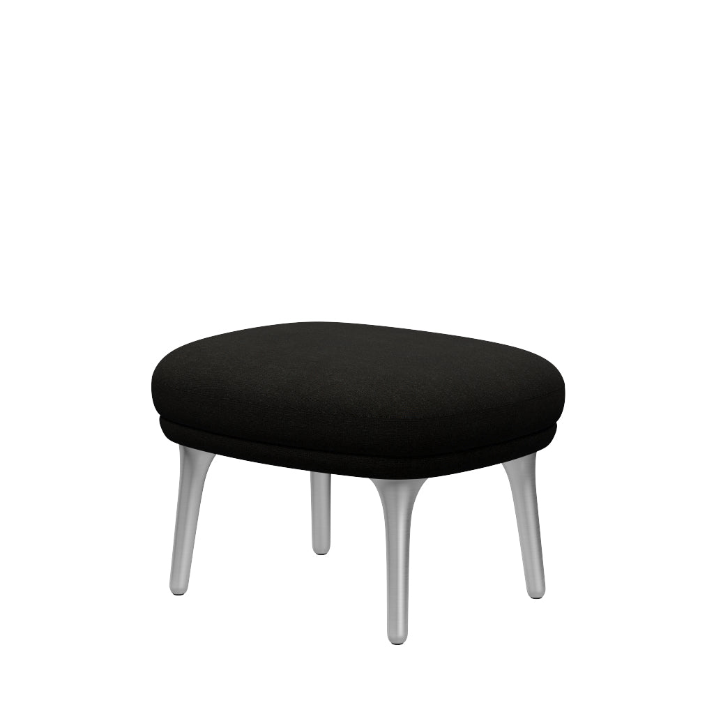 Ro Skammel m. stel i aluminium fra Fritz Hansen - Hallingdal - 376 Brown/Dark Grey - Jacobsen Plus