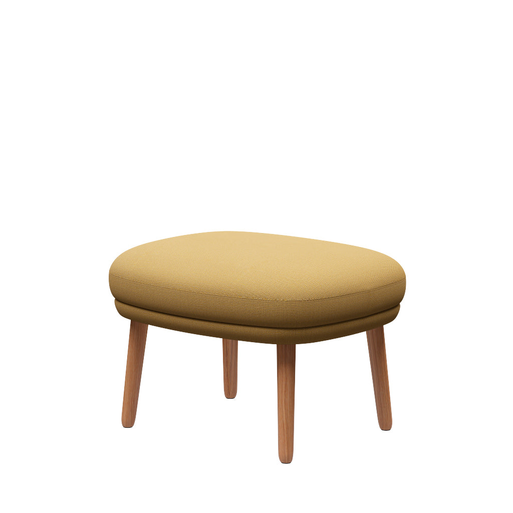 Ro Skammel m. stel i eg fra Fritz Hansen - Christianshavn - 1110 Yellow - Jacobsen Plus