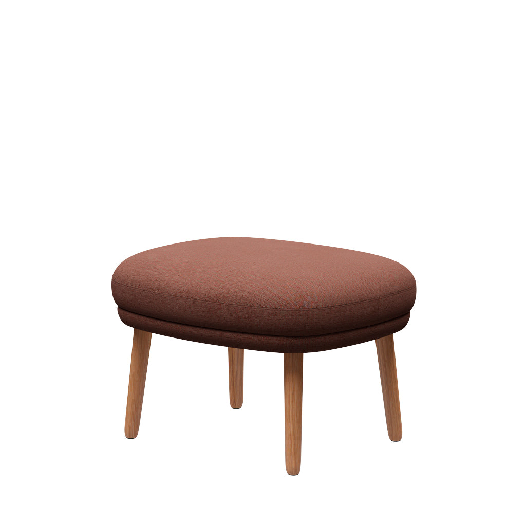 Ro Skammel m. stel i eg fra Fritz Hansen - Christianshavn - 1132 Beige/Orange - Jacobsen Plus