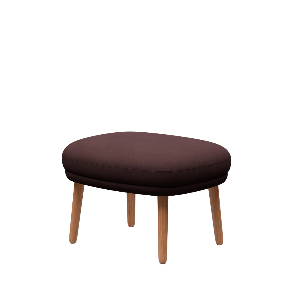 Ro Skammel m. stel i eg fra Fritz Hansen - Christianshavn - 1135 Blue/Orange - Jacobsen Plus