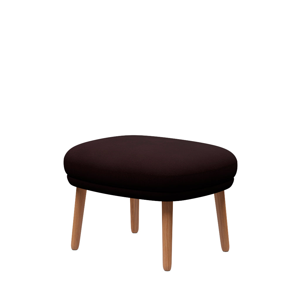 Ro Skammel m. stel i eg fra Fritz Hansen - Christianshavn - 1142 Dark Red Uni - Jacobsen Plus