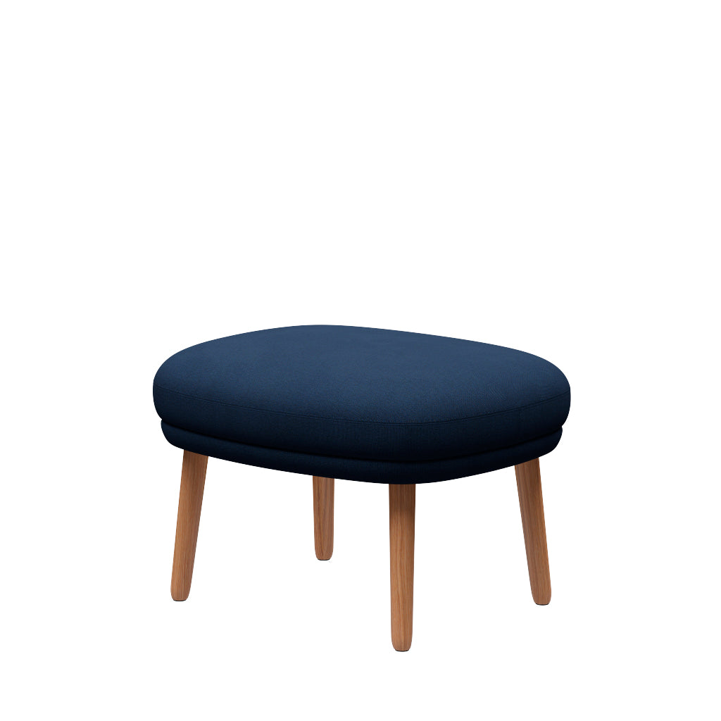 Ro Skammel m. stel i eg fra Fritz Hansen - Christianshavn - 1155 Dark Blue - Jacobsen Plus